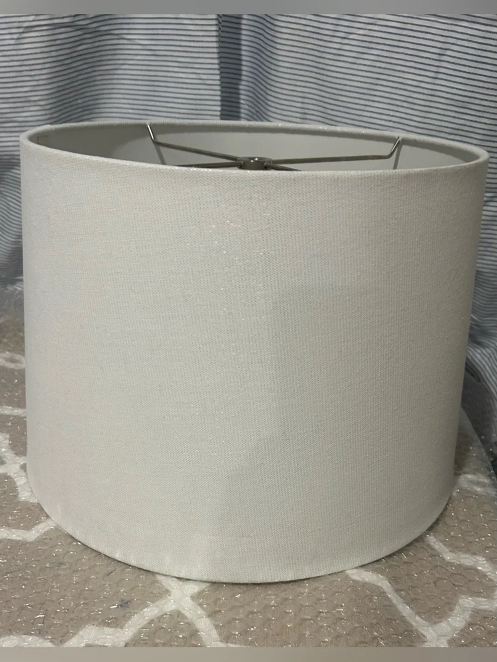 Neutral White Drum Lamp Shade by